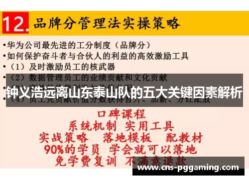 钟义浩远离山东泰山队的五大关键因素解析