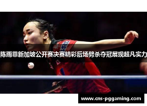 陈雨菲新加坡公开赛决赛精彩后场劈杀夺冠展现超凡实力